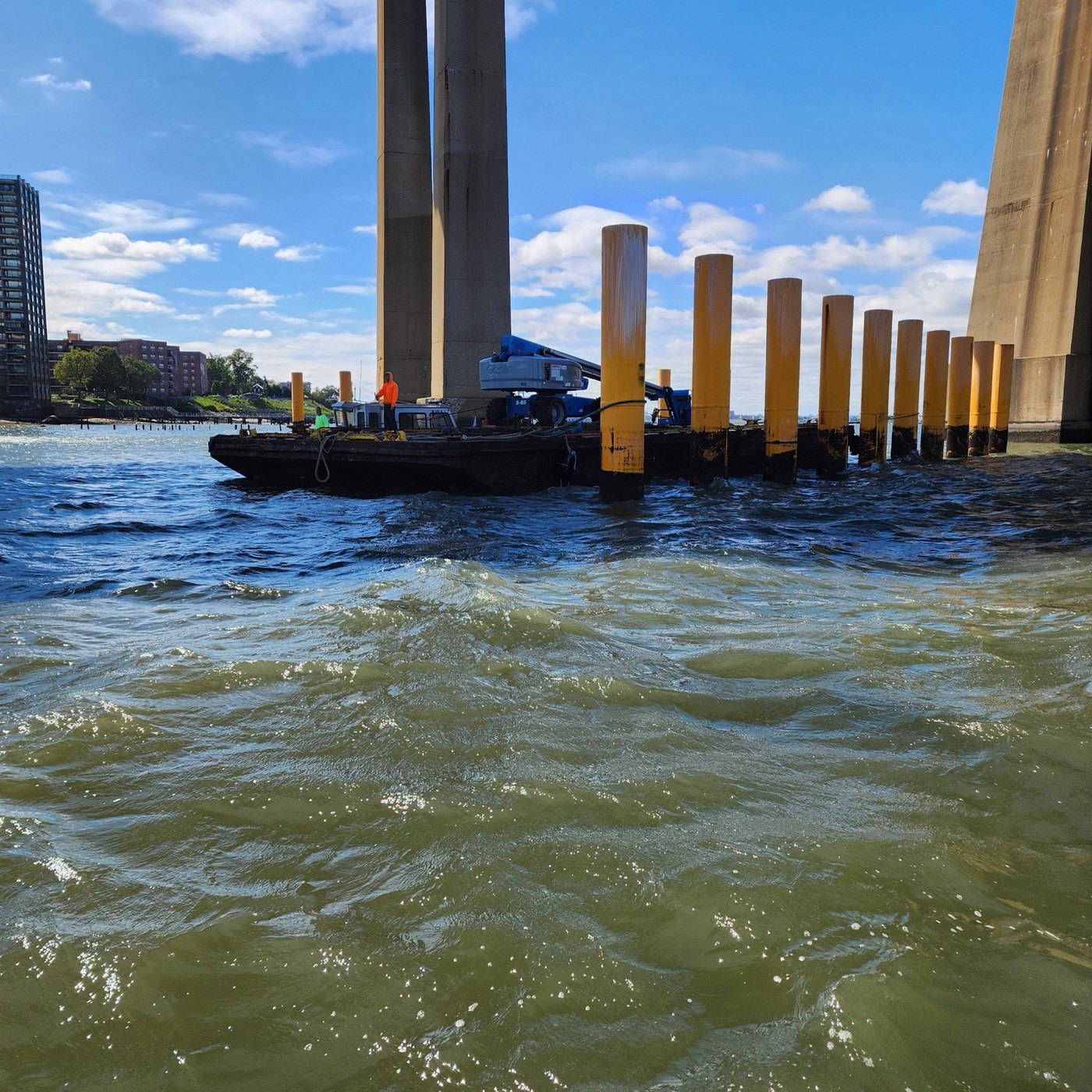 Throgsneck Bridge Barge Salvage Mta